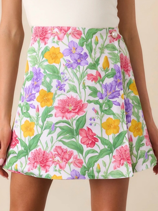 PROSPERINA Dresses & Skirts - PROSPERINA CARRINGTON REVERSIBLE GARDEN PARTY COTTON WRAP SKIRT
